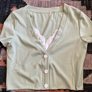 SHEIN fairycore mint top
